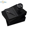 DALLAS gift set, black thermo cup, pen, notebook, logo print