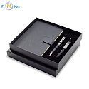 DAVOS gift set with 2 in 1 USB cable, notebook, pen, black with logo print