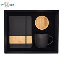 ASTON gift set, black, cup and notebook with logo print 5