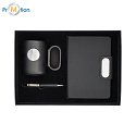 BEDFORD gift set (mug, pen, notebook), black with logo print