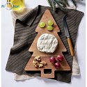 Servírovací deska z akácie, vánoční stromek s laserem loga 3