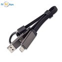 DAVOS gift set with 2 in 1 USB cable, notebook, pen, black with logo print 4
