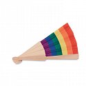 Rainbow wooden fan, logo print