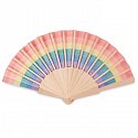 Rainbow wooden fan, logo print