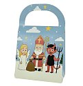 Merry Christmas gift bag with Santa Claus logo print