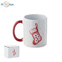 Christmas ceramic mug 300ml red, logo print