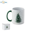 Christmas ceramic mug 300ml green, logo print