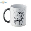 Christmas ceramic mug 300ml black, logo print