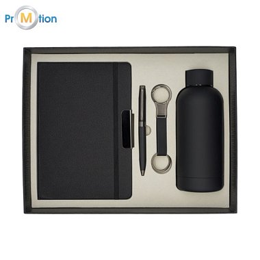 GRACE gift set, black (thermos, pen, pendant, laser logo)