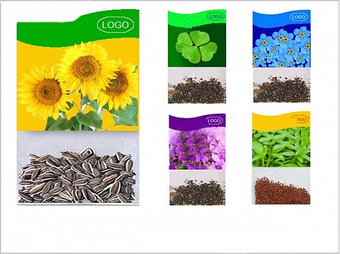 Gift packet of sunflower seeds, neoplasties, quadruples, blackberries and macaws