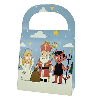 Merry Christmas gift bag with Santa Claus logo print