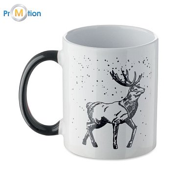 Christmas ceramic mug 300ml black, logo print