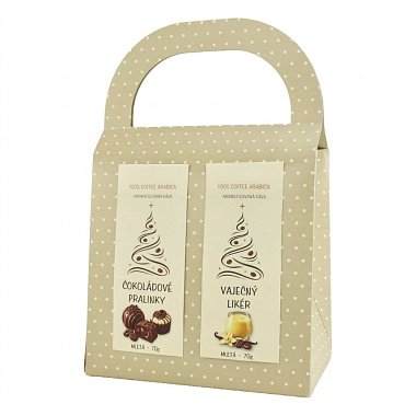 winter Christmas coffee pralines and eggnog with logo print