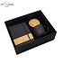 ASTON gift set, black, cup and notebook with logo print