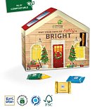 Advent calendar in the shape of a house with logo printing