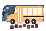 advent calendar bus, custom logo printing