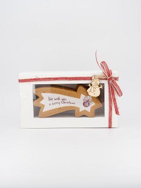 Cookies/ gingerbread Comet in a box with a printed logo