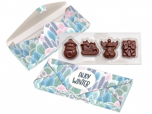 Christmas chocolate envelope with logo print