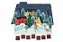 advent calendar in the shape of a house, custom logo print