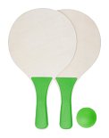 set of beach tennis with green logo print