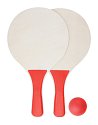 set for beach tennis with red logo print