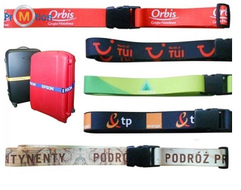 reklamné cestovné pásy/ popruhy  na kufor s potlačou loga
