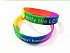 silicone bracelet colored, rainbow with its own logo