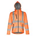 Reflective softshell jacket orange, logo print