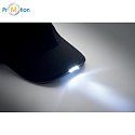 5-panelová LED bavlnená čiapka 220gr/m² čierna, s tlačou loga 5