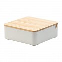 jewelry box, cosmetics with bamboo lid and mirror, logo printing