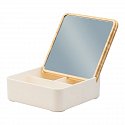 jewelry box, cosmetics with bamboo lid and mirror, logo printing