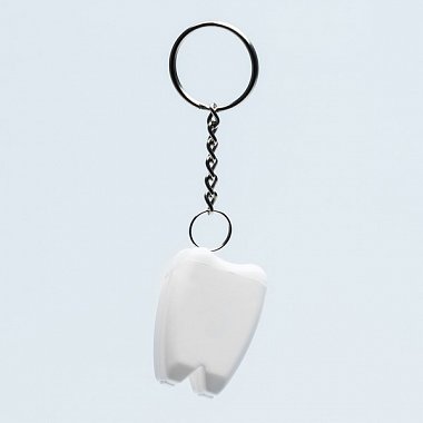 tooth shape pendant with dental floss print logo